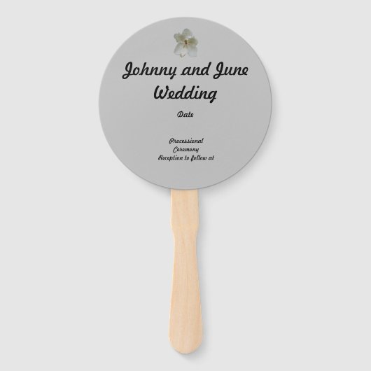 Witte Magnolia bloem op handheld fan programma Handwaaier (Achterkant)