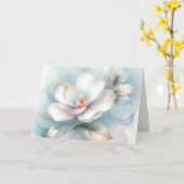 Witte Magnolia Bloem Sympathie Kaart (Gele Bloem)