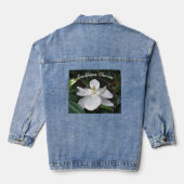 Witte Magnolia Bloem Zuidelijke Charm Denim Jacket (Achterkant)