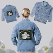 Witte Magnolia Bloem Zuidelijke Charm Denim Jacket