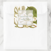 Witte Magnolia Bloemen All Purpose Business Vierkante Sticker (Tas)
