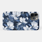 Witte Magnolia bloemen, blauwe achtergrond Case-Mate iPhone Case (Achterkant (horizontaal))