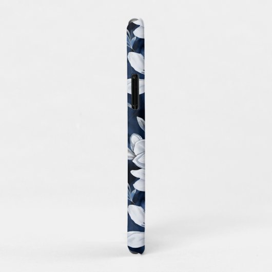 Witte Magnolia bloemen, blauwe achtergrond Case-Mate iPhone Case (Achterkant/rechts)