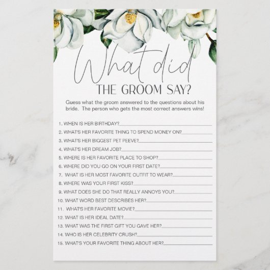 Witte Magnolia Bloemen Bruid Zou De Bruidegom Zegg Flyer (Voorkant)