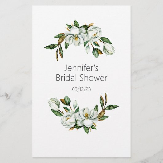 Witte Magnolia Bloemen Bruid Zou De Bruidegom Zegg Flyer (Achterkant)