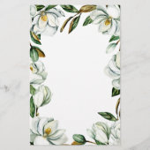 Witte Magnolia Bloemen Bruids Spel Guess de jurk Flyer (Achterkant)