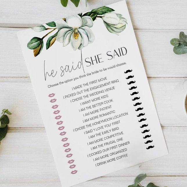 Witte Magnolia Bloemen Bruids Spel Hij zei dat ze  (Creator heeft geüpload)