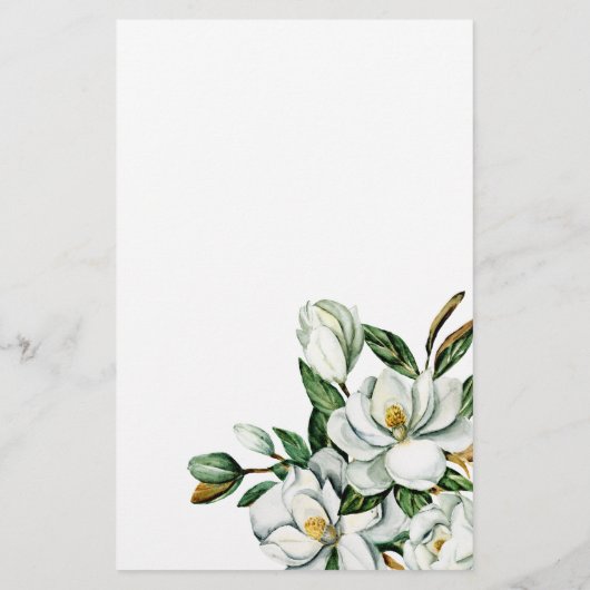 Witte Magnolia Bloemen Bruids Spel Over Under Flyer (Achterkant)