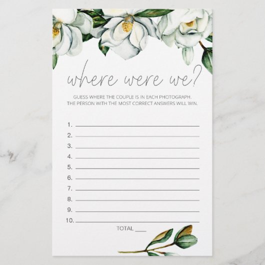 Witte Magnolia Bloemen Bruids Spel Waar Waren Wij Flyer (Voorkant)