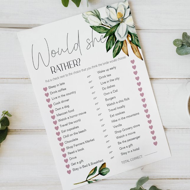 Witte Magnolia Bloemen Bruids Spel Zou Ze Liever (Creator heeft geüpload)