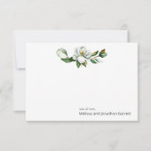 Witte Magnolia Bloemen bruiloft Dank u kaart (Achterkant)