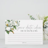 Witte Magnolia Bloemen Datum Nacht Idee Douche Spe Briefpapier (Staand voorkant)