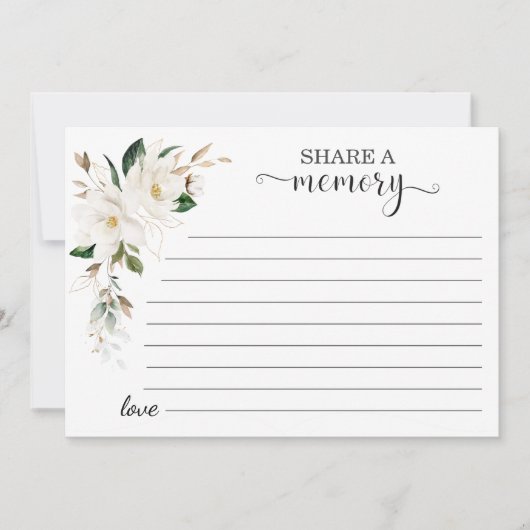 Witte Magnolia bloemen delen een geheugen aanwezig Aankondiging (Voorkant)