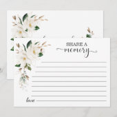 Witte Magnolia bloemen delen een geheugen aanwezig Aankondiging (Voorkant / Achterkant)