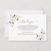 Witte Magnolia bloemen foto in liefdevolle herinne Bedankkaart (Voorkant)