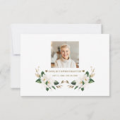 Witte Magnolia bloemen foto in liefdevolle herinne Bedankkaart (Achterkant)