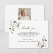 Witte Magnolia bloemen foto in liefdevolle herinne Bedankkaart (Voorkant / Achterkant)