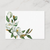Witte Magnolia Bloemen Hoeveel Kussen Bruids Spel Informatiekaartje (Achterkant)