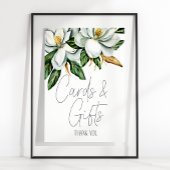 Witte Magnolia Bloemen Huwelijk Kaart & Geschenken Poster
