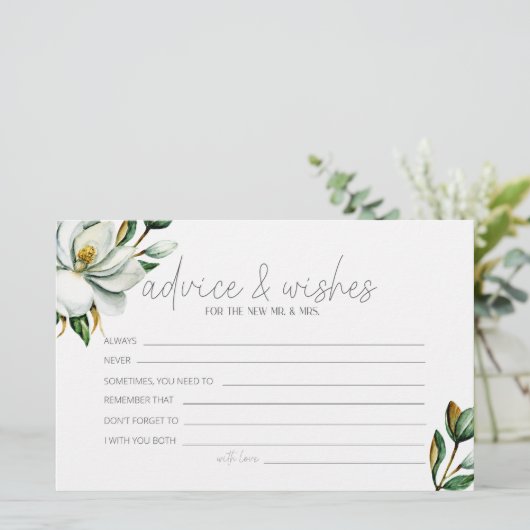 Witte Magnolia Bloemen Huwelijksadvies Wensen Briefpapier (Staand voorkant)