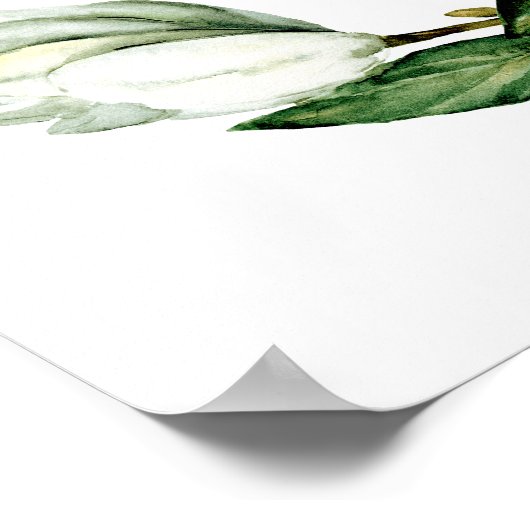 Witte Magnolia Bloemen Huwelijksliefde is een zoet Poster (Hoek)