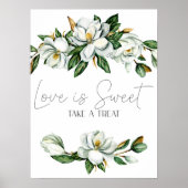 Witte Magnolia Bloemen Huwelijksliefde is een zoet Poster (Voorkant)