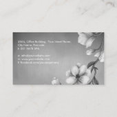 Witte Magnolia bloemen illustratie Visitekaartje (Achterkant)