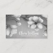 Witte Magnolia bloemen illustratie Visitekaartje (Voorkant)