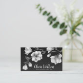 Witte Magnolia bloemen illustratie Visitekaartje (Staand voorkant)