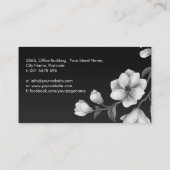 Witte Magnolia bloemen illustratie Visitekaartje (Achterkant)