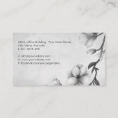 Witte Magnolia bloemen illustratie Visitekaartje (Achterkant)