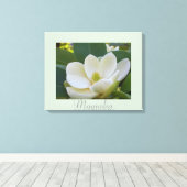 Witte Magnolia Bloemen Kunst Natuur Fotografie Canvas Afdruk (Insitu (Houten vloer))