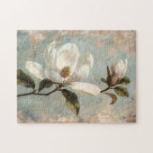 Witte Magnolia Bloemen  Legpuzzel (Horizontaal)