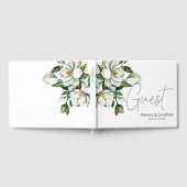 Witte Magnolia Bloemen Roestische bruiloft Gastenboek (Volledig)