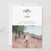 Witte Magnolia Bloemen Rustiek Afbeelding Save The Date (Voorkant)