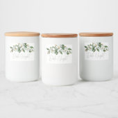 Witte Magnolia Bloemen Rustiek Datum Night Jar Voedselcontainer Etiket (Flessen)
