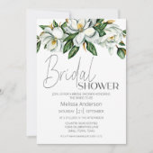 Witte Magnolia Bloemen Rustiek Vrijgezellenfeest Kaart (Voorkant)