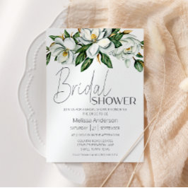 Witte Magnolia Bloemen Rustiek Vrijgezellenfeest Kaart