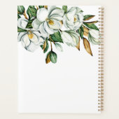 Witte Magnolia Bloemen Rustieke Wedding Planner (Achterkant)