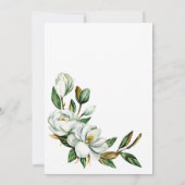 Witte Magnolia Bloemen Trouwen Net Getrouwd Kaart (Achterkant)