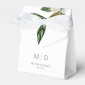 Witte Magnolia Bloemen Trouwgunstbox Bedankdoosjes (Voorkant Zijde)