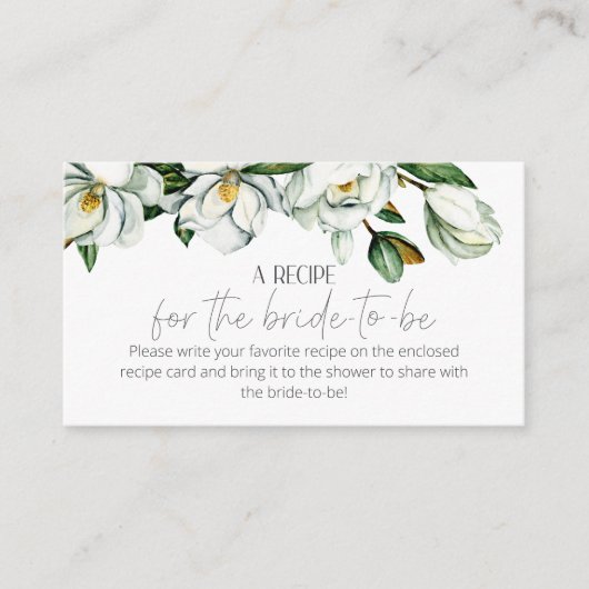 Witte Magnolia Bloemen Trouwruimte Kaart (Voorkant)