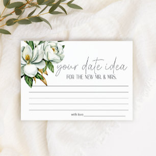 Witte Magnolia Bloemendatum Nacht Idee Shower Spel Briefpapier