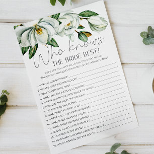 Witte Magnolia Bloemenspel Wie kent de bruid Flyer