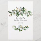 Witte Magnolia Bloemenspel Wie kent de bruid Flyer (Achterkant)