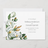 Witte Magnolia Bloemige Rustieke Bewaar de Datum Save The Date (Achterkant)