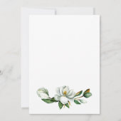 Witte Magnolia Bloemige Rustieke Bruiloftsbrunch Kaart (Achterkant)