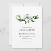 Witte Magnolia Bloemige Rustieke Stijl Save The Date (Achterkant)