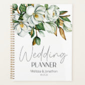 Witte Magnolia Bloemige Rustieke Trouwplanner Planner (Voorkant)
