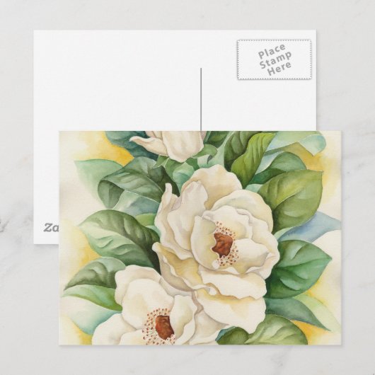 Witte Magnolia Bloesem Bloemen Kunst Briefkaart (Voorkant / Achterkant)